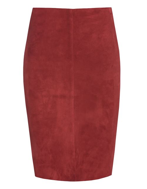 красная замшевая юбка карандаш 2016