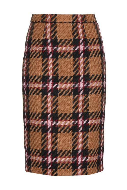 клетчатая шерстяная юбка-карандаш 2016
