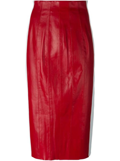 красная кожаная юбка 2016