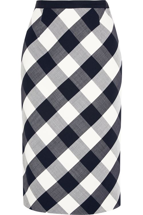 черно-белая клетчатая юбка-карандаш 2016