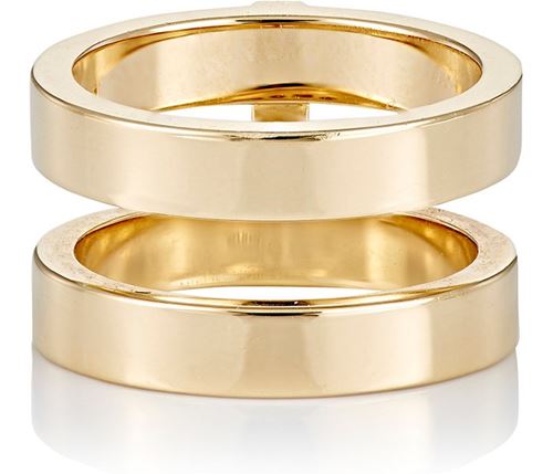 широкое двойное кольцо из желтого золота