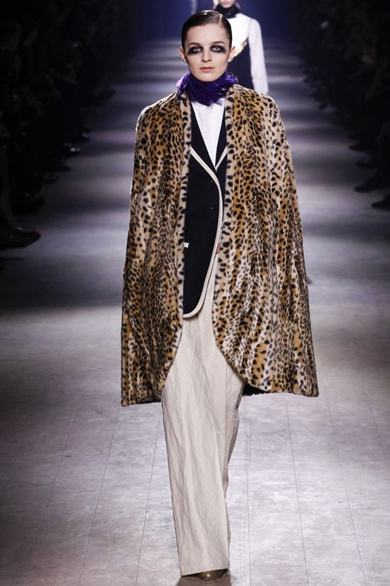 леопардовое пальто кейп Dries Van Noten