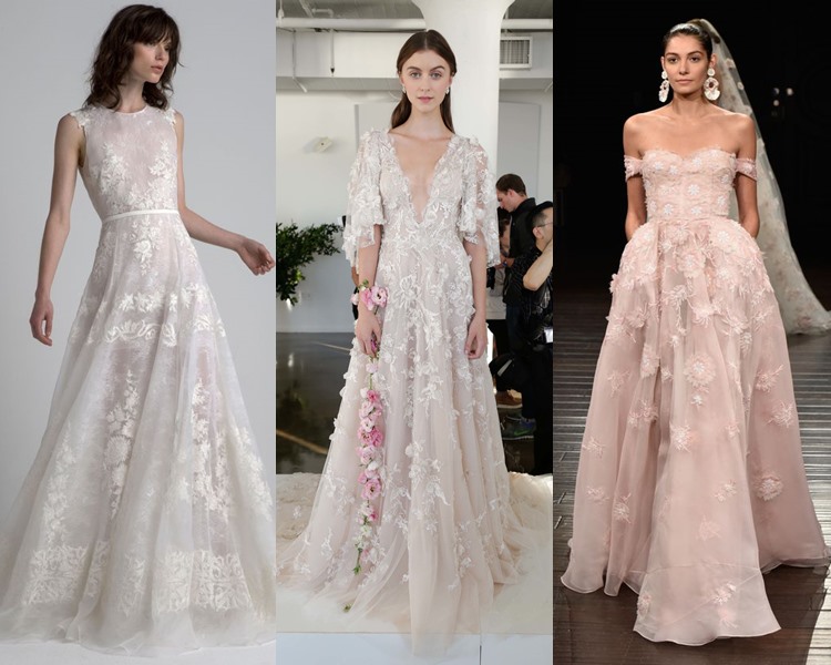 Модные свадебные платья тенденции 2017: цветочные аппликации