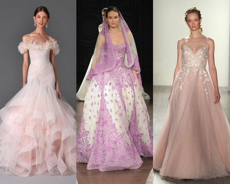 Модные свадебные платья тенденции 2017: оттенки розового
