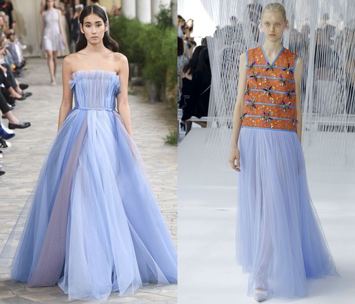 Тенденции моды весна-лето 2017: голубые тюлевые юбки и платья