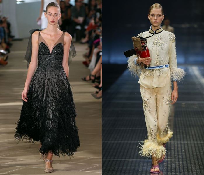 Тенденции моды весна-лето 2017: отделка перьями