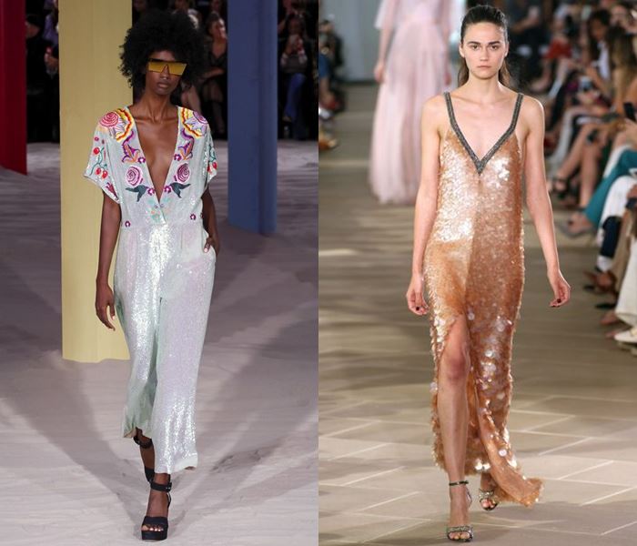 Тенденции моды весна-лето 2017: блестящие платья с пайетками