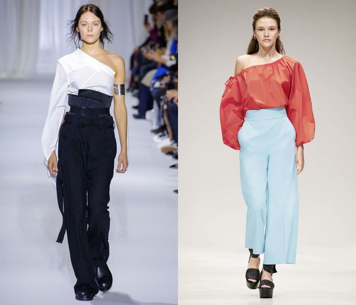 Тенденции моды весна-лето 2017: блузки на одно плечо