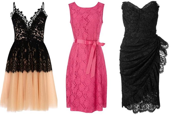 Модные коктейльные платья 2017: чёрные и розовые кружевные