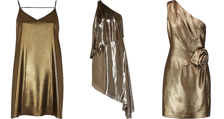 Модные коктейльные платья 2017: жидкое золото