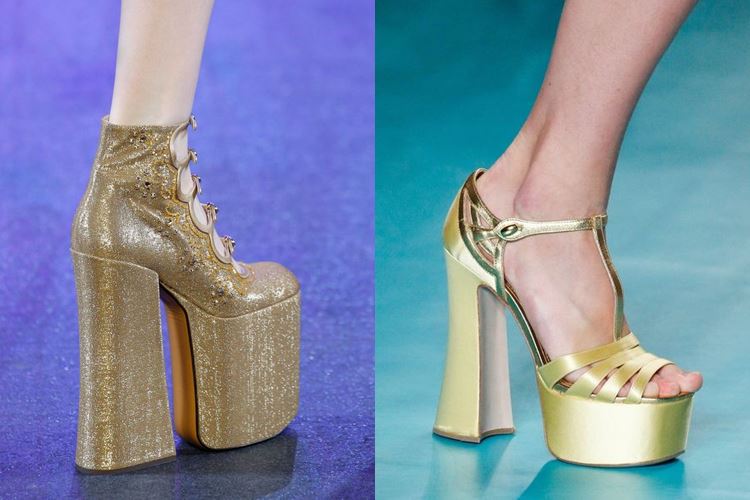 Модная женская обувь весна-лето 2017:  золотая