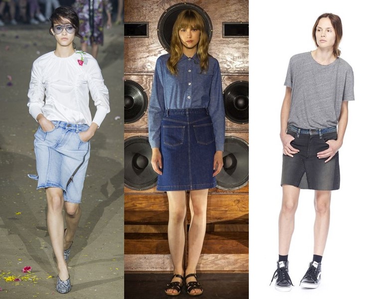 Модные юбки весна-лето 2017: короткие джинсовые