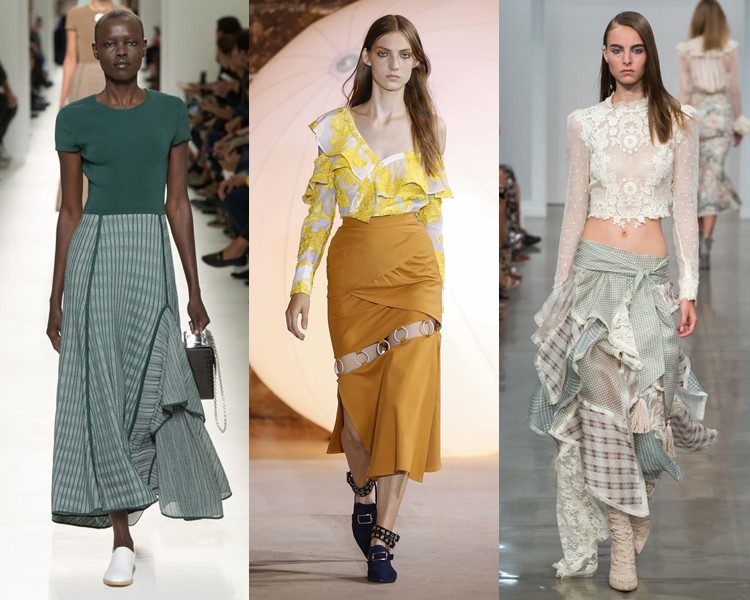 Модные юбки весна-лето 2017:  сложные асимметричные