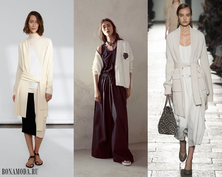 Модные женские кофты и кардиганы 2017-2018: белые и кремовые 