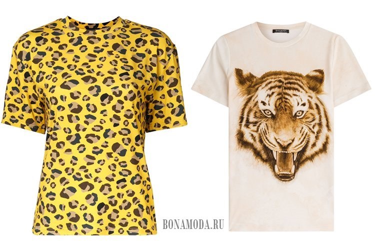 футболки тигр леопард