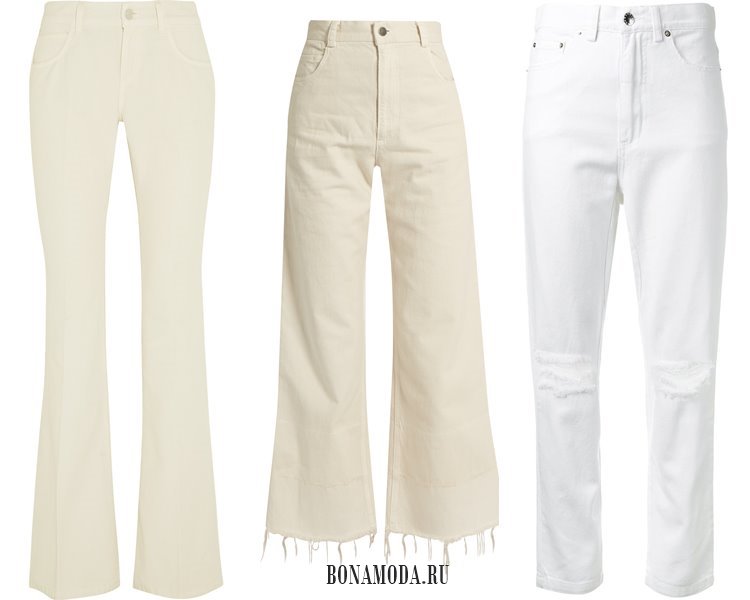 Модные женские джинсы 2017: белые 
