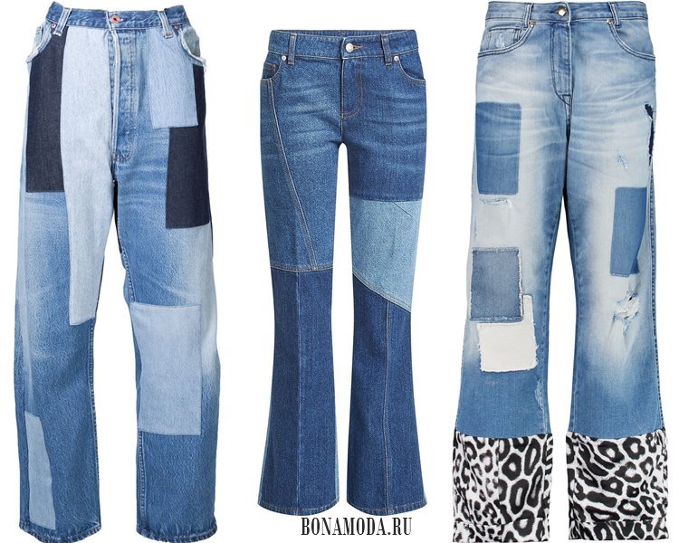 Модные женские джинсы 2017: заплатки 