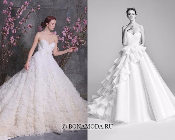 Свадебные платья с воланами весна-лето 2018