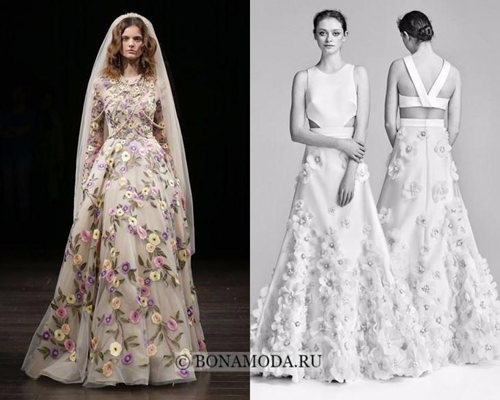 Свадебные платья цветочные весна-лето 2018