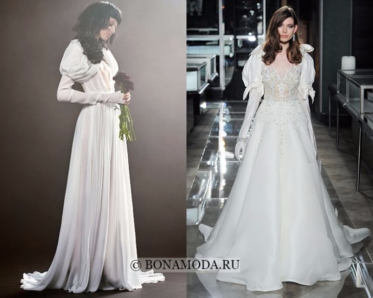 Свадебные платья с рукавами-фонариками весна-лето 2018