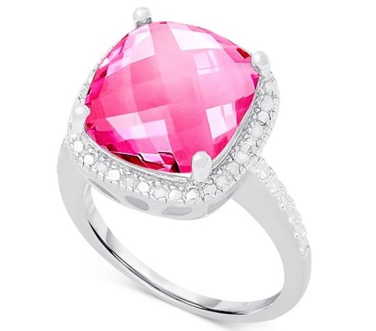 помолвочное кольцо из серебра с розовым кварцем