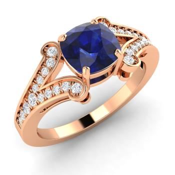 помолвочное кольцо из розового золота с сапфиром