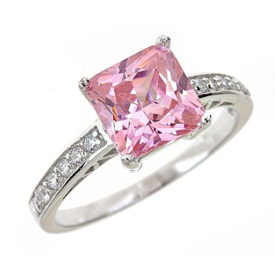 помолвочное кольцо из серебра с розовым сапфиром