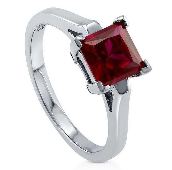 помолвочное кольцо из серебра с рубином