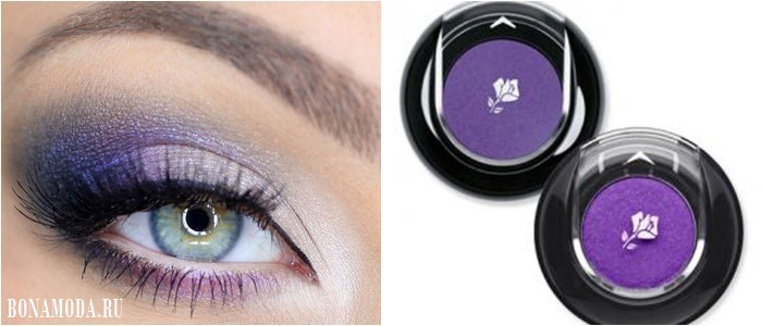 Цвет теней для зеленых глаз: яркие фиолетовые с перламутровым эффектом 