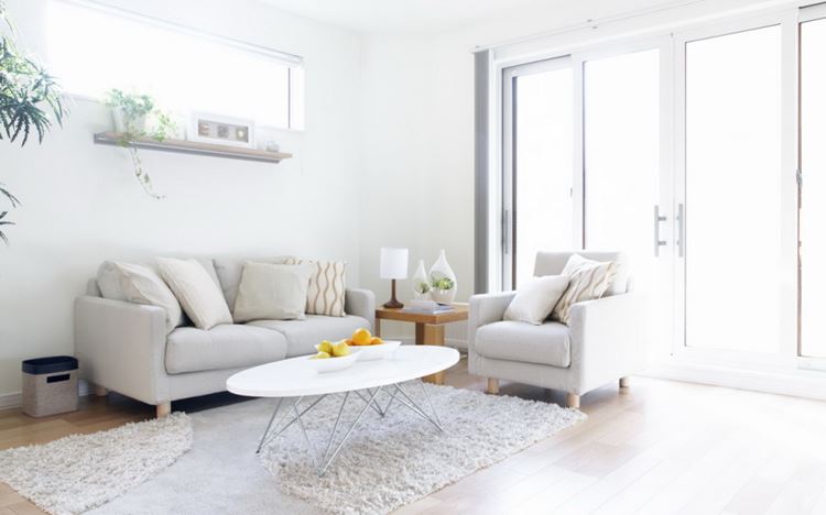 Белый диван в интерьере: ослепительная белая гостиная с уютным и минималистичным дизайном