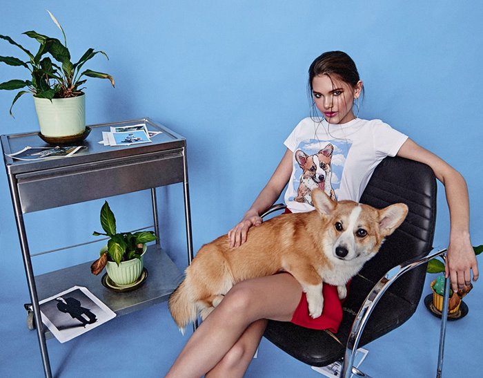 Поп-арт футболки с домашними животными Pets Tee:  собака корги