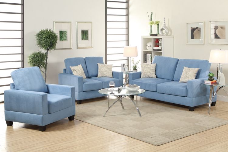 Голубой диван в интерьере: диваны и кресло в гостиной в светлых бежевых тонах