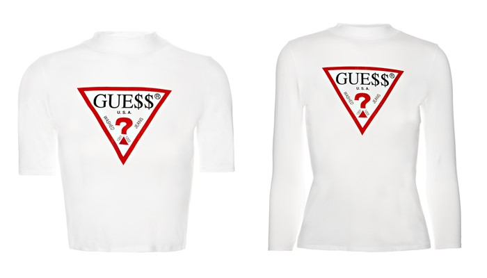 Коллекция GUESS Originals лето 2017: белые топы с логотипом
