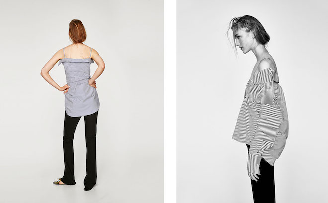 Лукбук коллекции Zara осень-зима 2017-2018: рубашка оверсайз и черные брюки
