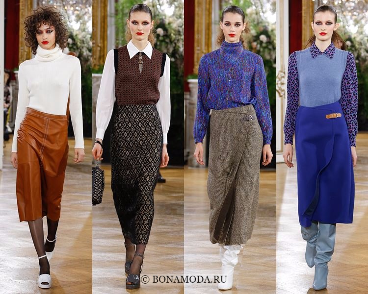Модные юбки осень-зима 2017-2018: Vanessa Seward – элегантные юбки-карандаш ниже колена