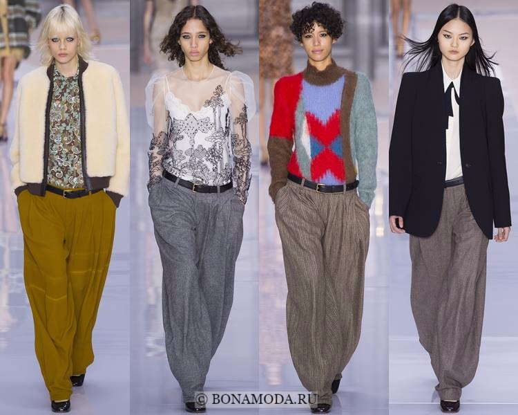 Модные женские брюки осень-зима 2017-2018: Chloé – широкие мешковатые палаццо
