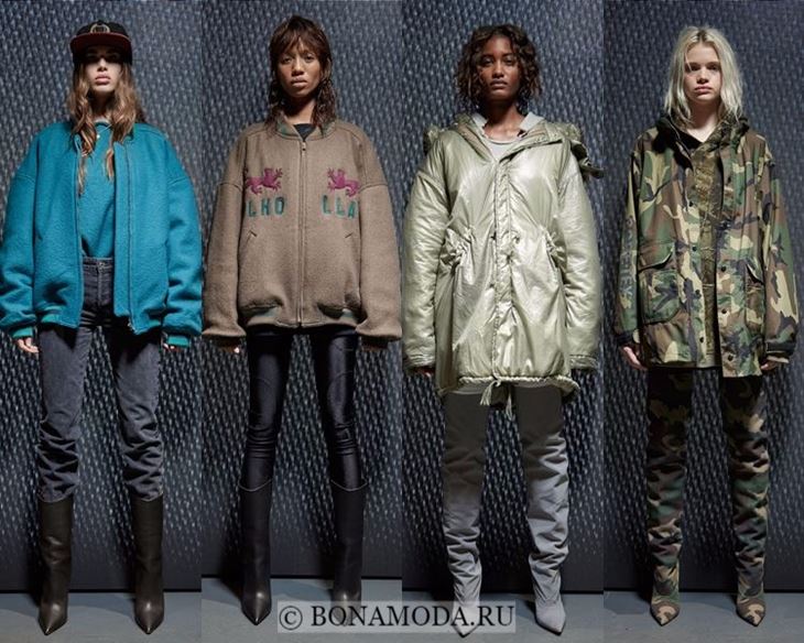 Модные женские куртки осень-зима 2017-2018: длинные свободные Yeezy