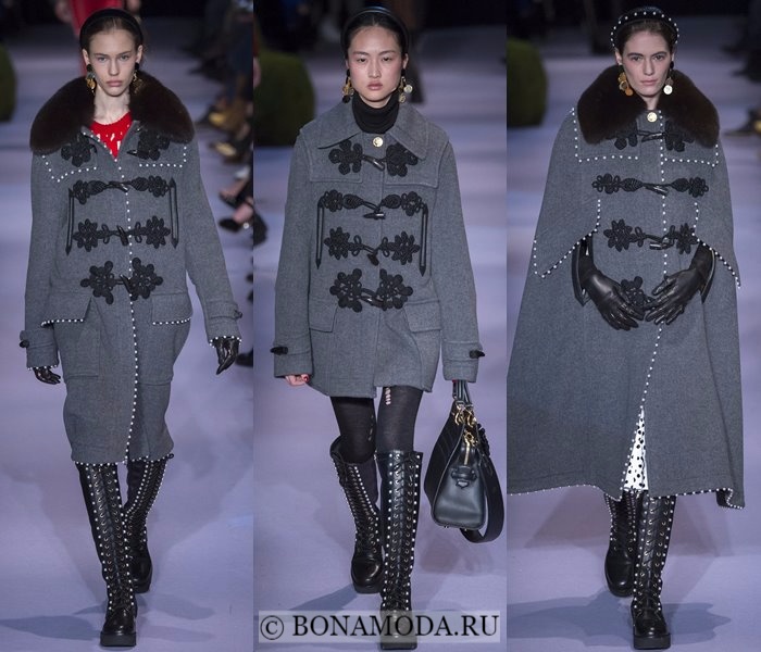 Модные женские пальто осень-зима 2017-2018: серые даффлкот Altuzarra