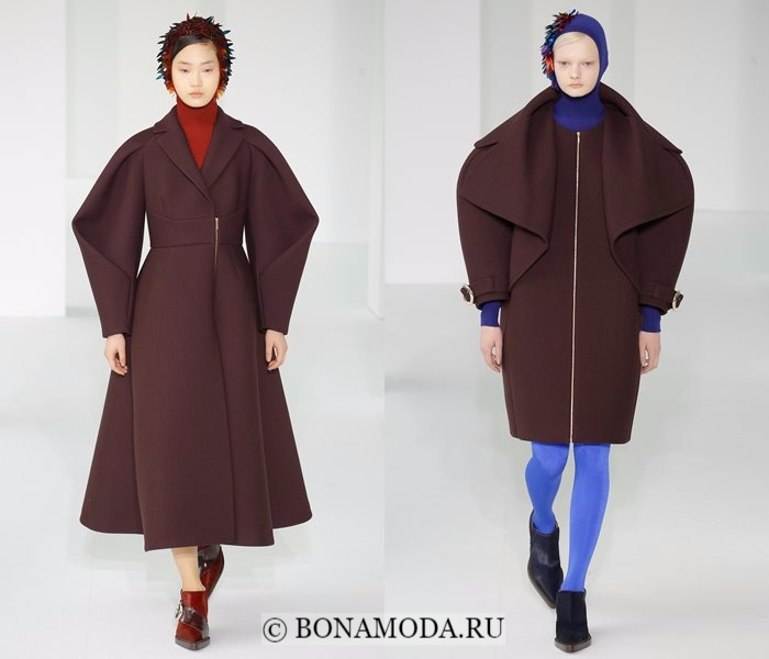 Модные женские пальто осень-зима 2017-2018: красно-коричневые Delpozo 