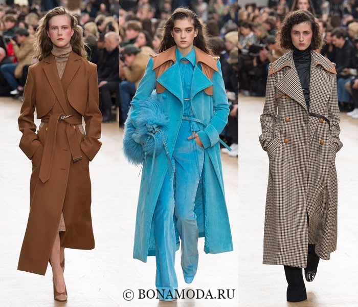 Модные женские пальто осень-зима 2017-2018: бежевые и бирюзовые милитари Nina Ricci