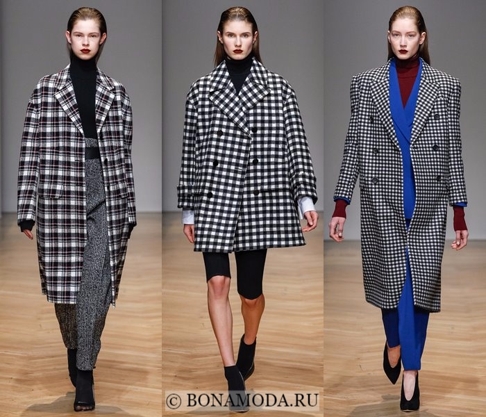 Модные женские пальто осень-зима 2017-2018: клетчатые серые Aquilano.Rimondi