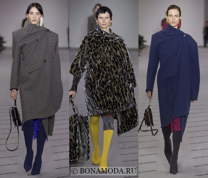 Модные женские пальто осень-зима 2017-2018: серое, леопардовое и синее Balenciaga