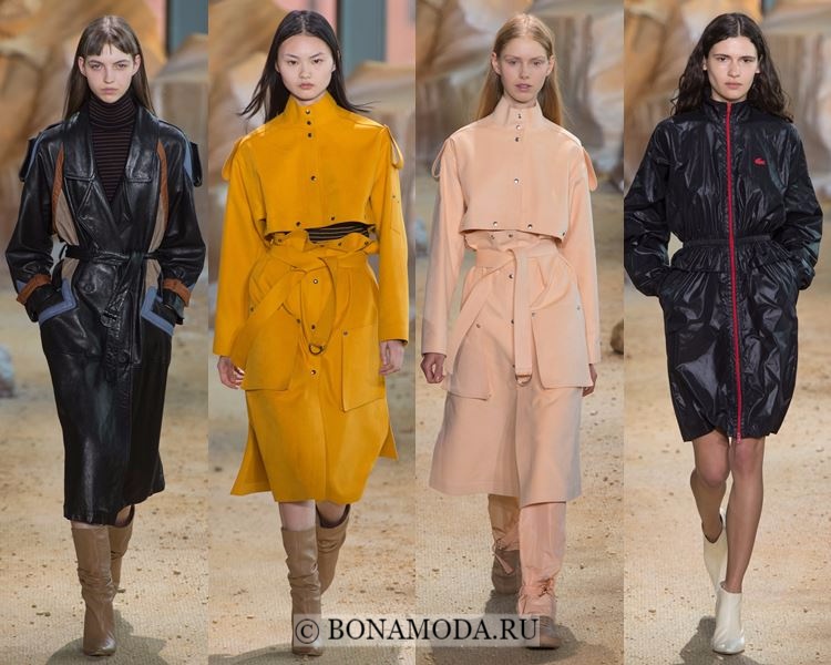 Модные женские плащи осень-зима 2017-2018: Lacoste кожаные и замшевые