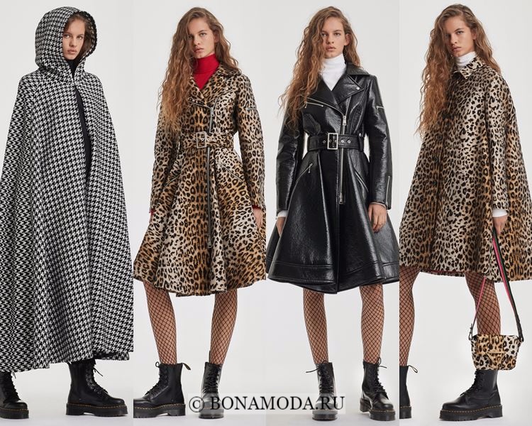 Модные женские плащи осень-зима 2017-2018: Sarah Battaglia кейпы, леопардовые, приталенные