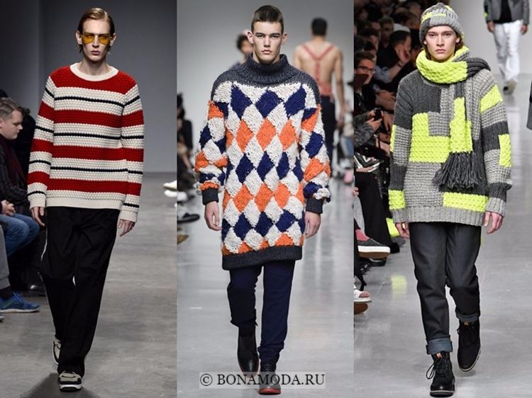 Мужская мода осень-зима 2017-2018: вязаные свитера с узорами