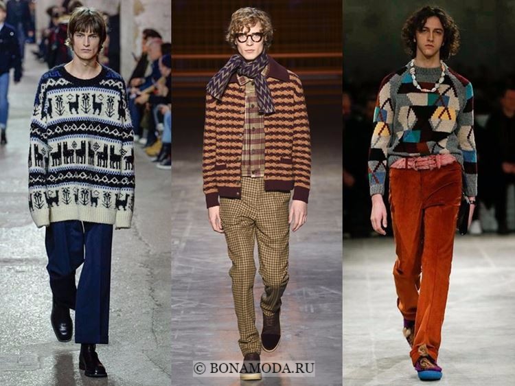 Мужская мода осень-зима 2017-2018: свитера и кофты с принтами