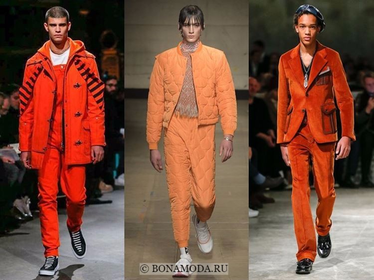 Мужская мода осень-зима 2017-2018: яркие оранжевые костюмы