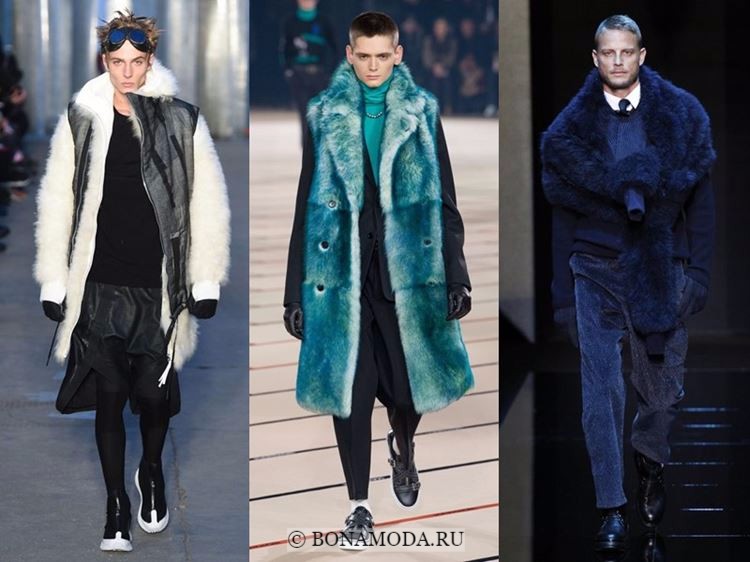 Мужская мода осень-зима 2017-2018: цветной искусственный мех