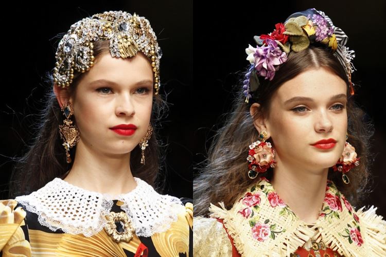 Dolce&Gabbana весна-лето 2017 - короны в славянском стиле