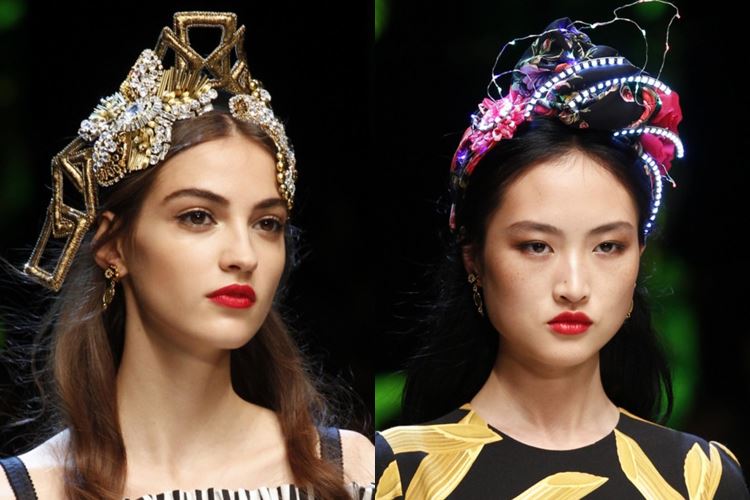 Dolce&Gabbana весна-лето 2017 - украшения для головы в русском стиле